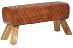 KADIMA DESIGN Sitzbank Echtleder / Massivholz 89x46x35 cm Leder Modern Turnbock,
