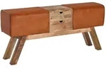 KADIMA DESIGN Design Turnbock Sitzbank Braun mit Schubladen 120x56x30 cm,...
