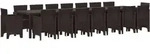 vidaXL Garten Essgruppe 17 pcs Braun Polt Rattan