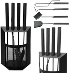 DanDiBo Kaminbesteck Schwarz Modern 5 Teilig Set 96616 Kaminset Kamingarnitur