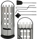 DanDiBo Kaminbesteck Modern Edelstahl 5 Teilig Set 96615 Kaminset Kamingarnitur