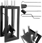DanDiBo Kaminbesteck Modern Schwarz 5 Teilig Set 96572 Kaminset Kamingarnitur