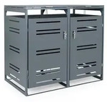 COSTWAY M&uuml;lltonnenbox f&uuml;r 2x120 L M&uuml;lltonne, wetterfester Gartenschuppen mit