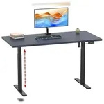 VCM Schreibtisch Lona Schwarz / Anthrazit H. 71-120 x B. 140 x T. 50 cm