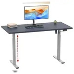 VCM Schreibtisch Lona Silber / Anthrazit H. 71-120 x B. 110 x T. 80 cm