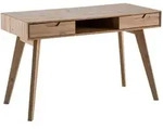 Schreibtisch mit 2 Schubladen Skandinavisch | 120x55x77 cm MDF mit Eichen-Beinen 