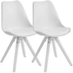 KADIMA DESIGN 2er Set Retro Esszimmerstuhl Wei&szlig; Skandinavisch, Polsterstuhl