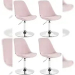 CLP 4er Set Esszimmerst&uuml;hle Maverick Samt Samt HBT: 76x48x57 cm pink chrom