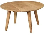 KADIMA DESIGN Couchtisch BOHA Massivholz Akazie, Wohnzimmertisch rund &Oslash;75 x 40...