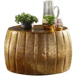 KADIMA DESIGN Couchtisch 60x36x60 cm Aluminium Gold Beistelltisch orientalisch...
