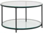 KADIMA DESIGN Couchtisch 80x80x45 cm Glas / Metall Wohnzimmertisch Rund Modern,