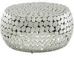KADIMA DESIGN Couchtisch Metall Silber 66x66x32 cm Sofatisch Aluminium, Design
