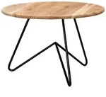KADIMA DESIGN Couchtisch 60x39,5x60 cm Akazie Massivholz / Metall Sofatisch,...