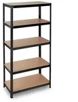 Relaxdays Schwerlastregal, Traglast 875 kg, 5 Ebenen, zum Stecken, Keller, Garage,