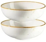 M&Auml;SER Sch&uuml;ssel 22 cm Weiss mit braunem Rand im 2er Set, PINTAR Brauner Rand,...