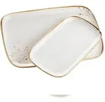 M&Auml;SER Plattenset, 2-tlg. braun, postsicher Set, PINTAR Brauner Rand, 935203