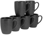 CreaTable Lava Stone Schwarz Kaffeebecher 6-tlg Steinzeug