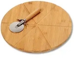 KESPER Pizza-Teller mit Pizza-Schneider, Bambus FSC&reg;, &oslash; 32 cm, mit...
