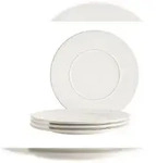 M&Auml;SER Teller flach 28 cm, 4-er Set, WEISS postsicher, Serie UNICO