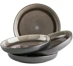 M&Auml;SER Teller tief 24 cm, 4-er Set, SCHWARZ/GRAU, postsicher, Serie NIARA