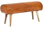 KADIMA DESIGN Sitzbank Echtleder / Massivholz Bank 100x53x40 cm, 2er...
