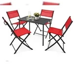 VCM Gartenm&ouml;bel-Set Sumila Rot H. 79 x B. 45 x T. 46 cm