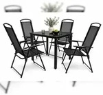 VCM Gartenm&ouml;bel-Set Garlos Schwarz H. 105 x B. 140 x T. 80 cm