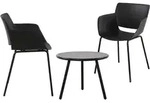 CLP Sitzgruppe Minota Kunststoff HBT: 80x168x60 cm schwarz 2 St&uuml;hle