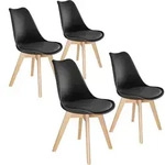tectake Esszimmerst&uuml;hle Frederikke - 4er Set schwarz