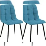 CLP 2er Set Esszimmerst&uuml;hle Tilde Stoff HBT: 84x45x55 cm hellblau Stoff