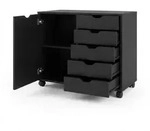 Relaxdays Rollcontainer, 5 Schubladen & 2 F&auml;cher, HBT: 65x78x40 cm, B&uuml;roschrank,