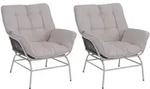 Mendler 2er-Set Loungestuhl HWC-P75, Loungesessel Relaxstuhl, Stoff 220g/m2