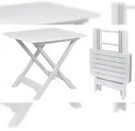 Fornor Gartentisch Beistelltisch Falttisch Klapptisch Kunststoff 50x45x43cm Wei&szlig;
