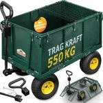 GARDEBRUK&reg; Transportwagen 550kg Belastbar Profilr&auml;der Luftbereift Lenkachse Plane