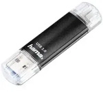 Hama Laeta Twin 16GB USB 3.0 Stick, schwarz 2-in-1