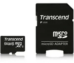 Transcend 64GB microSDXC Class 10 + SD-Adapter