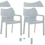 CLP 2er Set Stapelstuhl Diva hellgrau