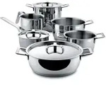 Alessi ajm100S9, pots&pans, 9er-set stahlt&ouml;pfe