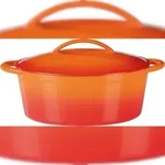 GSW Gusseisen Ovaler Br&auml;ter Orange Shadow 33 x 25 x 13cm, induktionsgeeignet,