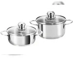 Kopf Mini Topfset Parvus (Edelstahl, 2-teilig, 14 + 14 cm, inkl. Glasdeckel,