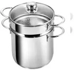 Kopf Pastatopf Makkaroni (Edelstahl, Induktion, &Oslash; 20 cm, mit Siebeinsatz f&uuml;r