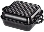 Riess Emaille Bratpfanne mit Deckel 36x26 cm schwarz Profi