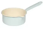 Riess Emaille Stielkasserolle &Oslash; 14 cm 0,75 l t&uuml;rkis pastell