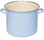 Riess Emaille Topf mit Chromrand &Oslash; 24 cm, 8 l, blau pastell
