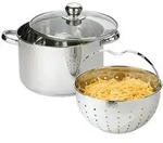 BEYOND&reg; Edelstahl Nudeltopf 24 cm, Bratentopf mit Glasdeckel und herausnehmbarem