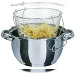 GSW Frittiertopf (Pommes-Frites-Topf) 22 x 11,5 cm mit Glasdeckel, 3 Liter,