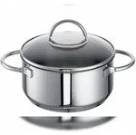 Rohe Germany Bratentopf Ravenna, 16 cm, 1,4 l, Edelstahl, Glasdeckel