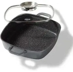 STONELINE&reg; Servierpfanne 32 x 32 cm mit Aroma Glasdeckel, Eckpfanne