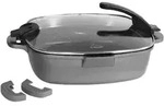 STONELINE&reg; FUTURE Servierpfanne 28 x 28 cm, Eckpfanne mit Siebglasdeckel, Induktion