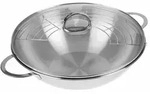GR&Auml;WE WOK 32 cm mit Glasdeckel und Ablagegitter, Serie Pro-Line